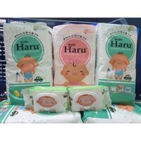 [Mua 3 bịch tặng 2 khăn ướt] Tã/bỉm quần/dán HARU size S-4XL 50 miếng
