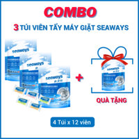 [MUA 3 NHẬN 4] Combo 3 Túi Viên Tẩy Máy Giặt Công Nghệ Cao Seaways - Tặng 1 Túi Cùng Loại ( Túi 12 Viên x 15gr)