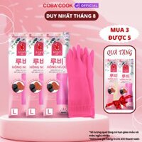 Mua 3 Tặng 2 Bộ 3 Đôi Găng Tay Cao Su Tự Nhiên Ruby 39cm - 3 Đôi Màu Hồng-39cm