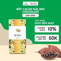 [Mua 3 tặng 2] Bột Cacao Sữa 3in1 Chocolate - Hộp 200g - Đậm vị Socola | Quà Tặng