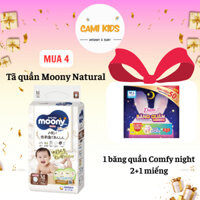 MUA 4 Tã bỉm quần MOONY NATURAL size M-L-XL Tặng 1 băng quần comfy night 2+1 miếng Cami kids shop