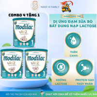 [Mua 4 tặng 1]Sữa Modilac Riz 800g Số 1,2,3 cho bé dị ứng đạm bò và bất nạp đường lactose, phát triển chiều cao, trí não