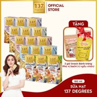 [MUA 5 LỐC 180ML TẶNG 3 GÓI SNACK BÁNH TRÁNG SACHI] Sữa hạt 137 DEGREES Nhiều Vị Lựa Chọn 180ML Dinh Dưỡng Healthy