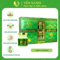[MUA 5 TẶNG 1] (25% tổ yến) Nước tổ yến sào cao cấp chưng đường phèn – YẾN XANH - Hộp quà tặng 6 lọ x 70ml tặng kèm túi