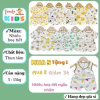 [Mua 5 tặng 1] Combo 5 bộ quần áo trẻ em bộ cộc tay bé trai bé gái mặc hè chất liệu thun tăm lạnh cho bé từ 4kg đến 14kg
