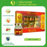[MUA 5 TẶNG 1] Nước tổ yến sào chưng đường phèn cao cấp – YẾN XANH (15% yến sợi) - Hộp 6 lọ x 70ml tặng kèm túi