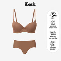 [MUA ÁO TẶNG QUẦN] Bộ đồ lót nữ iBasic áo ngực có gọng mút vừa và quần không đường may lưng cao BRAW130+V119