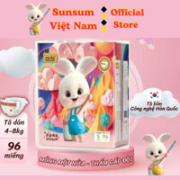 [MUA BỈM NHẬN QUÀ] Tã dán sơ sinh cho bé từ 4-8kg size S gói 96 miếng - Tã Sunsum