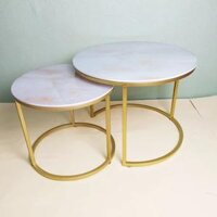 Mua Bộ 2 bàn trà, Sofa mặt kính cường lực 10mm khung sắt sơn tĩnh điện Chính Hãng Giá Tốt