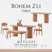 Mua Bộ Bàn Ăn Oval Gỗ, 2 Chân Trụ Chạy Rảnh - Tiệm Decor Tháng 10 - Nhận làm theo yêu cầu Chính Hãng Giá Tốt