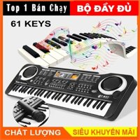 Mua Đàn Piano 61 Phím Tặng kèm Micro Hát - Bé Học Đàn Tại Nhà Phát Triển Tay, Trí Não ,Thuộc Bàn Phím.