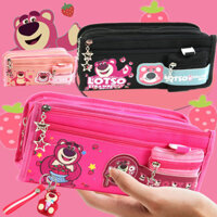 [Mùa đi học] [1046 Bộ sưu tập người] Hộp đựng bút chì hình gấu dâu dung tích lớn ins Hộp văn phòng phẩm dành cho sinh viên Hộp đựng bút chì Ví đựng tiền xu Người ảnh hưởng Trái tim cô gái Quà tặng trẻ em Đồ dùng văn phòng phẩm Quà tặng trao đổi