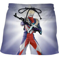 [Mùa đi học] Người gây ảnh hưởng mùa hè Quần năm điểm Ultraman in hình Quần đi biển đẹp trai Bóng rổ Trẻ em trung lớn Tất cả các trận đấu Chụp ảnh ngoài trời hợp thời trang Phổ biến