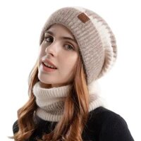 Mùa đông Khăn Gió Mùa Đông khăn choàng vải lông nam mũ mùa đông và đồ giữ ấm cổ đặt mũ mái vòm bảo vệ tai đan dày cho các hoạt động ngoài trời giữ ấm theo phong cách