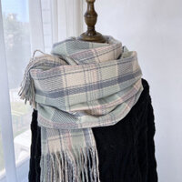 Mùa Đông Phong Cách Mới Khăn quàng cổ Anh Retro Kẻ Sọc Khăn Giả Cashmere Khăn Choàng Giữ Nhiệt