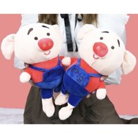 [Mua giá sỉ rẻ] Gấu bông heo mặc áo yếm Pig 40cm. Tết đến rồi, sắm áo mới cho heo thôi