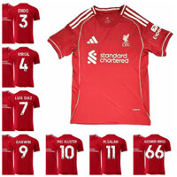 Mùa giải 2025-26 Liverpool Áo đấu ngắn tay sân nhà Endo Virgil van Dijk Luis Díaz Núñez Mac Allister Salah Alexander-Áo sơ mi thể thao bóng đá