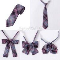 [Mua Hai Tặng Một] Phụ Kiện Đồng Phục JK Kẻ Sọc Tím Cô Gái Thể Thao Điện Tử Lãng Mạn Cà Vạt Tím Khói Nho