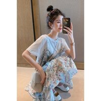 Mùa hè 2019 phụ nữ mới váy hoa dây đeo váy giả hai mảnh váy mùa hè phổ biến nhỏ nước hoa váy