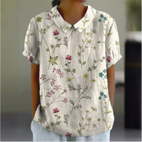 Mùa Hè 2025 Người Phụ Nữ Quần Áo Top Mới Danh Sách Áo Thun Nữ Phong Cách Retro Váy Cho Nữ Áo Khoác Peter Pan Cổ