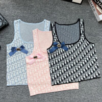 Mùa Hè 2025 Phong Cách Mới Dệt Kim Sling Influencer Sling Top Bán Chạy Ngọt Cay Có Nhãn Trâm Áo Vest Thời Trang Cao Cấp Cảm Giác Nữ