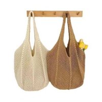 Mùa Hè 2025 Phong Cách Mới Dệt Di Động Dệt Thời Trang Phong Cách Phương Tây Một Vai Lưới Túi Túi Đi Biển Du Lịch All-Ma