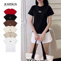 Mùa Hè 2025 Phong Cách Mới Phiên Bản Hàn Quốc Áo Thun Ngực In Chữ Ngắn Tay Slim-F