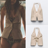 Mùa hè 2025 Sản phẩm mới Áo cổ dây chéo cổ tròn cổ điển dành cho nữ 3068786