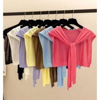 Mùa Hè Điều Hòa Phòng Khăn Choàng Nhỏ 2025 Phong Cách Mới Áo Sơ Mi Bảo Vệ Vai Cổ Influencer Phù Hợp Với Vai Băng Lụa Đan