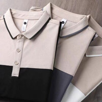 Mùa hè Hàn Quốc Cặp Đôi Áo Polo Nam Tay Ngắn Cổ Áo Polo Màu Chặn Áo Thun