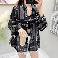 Mùa Hè In Chữ Voan Chống Nắng Quần Áo Nữ Phiên Bản Hàn Quốc Chống Nắng Cardigan Giữa Chiều Dài Siêu Mỏng Chống Nắng