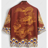 Mùa hè mới của Nhật Bản in kỹ thuật số kimono áo choàng nam nữ đồ ngủ rộng rãi cardigan