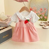 Mùa hè mới giả hai bé gái ăn mặc, ngọt ngào trẻ em ngắn tay áo trang phục (0-2 tuổi)