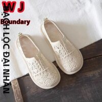 Mùa Hè Mới Nghệ Thuật Mũi Đóng Giày Người Cá Cho Nữ Vintage Giày Lưới Đáy Mềm