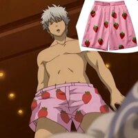 Mùa hè Mỏng Hoạt Hình Dâu Quần Short GINTAMA Sakata Gintoki Cùng Phong Cách Quần Thường Ngày Cặp Đôi Bờ Biển Nhanh Khô Quần Đi Biển GINTAMA Sakata Gintoki Trang Phục Hóa Trang DZNN