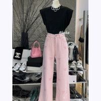 Mùa Hè Một Trọn Bộ Mặc Nữ 2024 Phong Cách Mới Thời Trang Không Tay Ôm Hơn Nhìn Top Cao Cấp Quần Ống Rộng Bộ Đồ Hai Mảnh