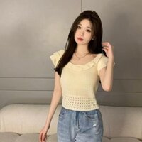 Mùa Hè Mỹ Retro Hoa Hồng Đỏ Áo Thun Tay Ngắn Cao Nóng Cô Gái Thiết Kế Hàng Đầu Cảm Thấy bm Phong Cách Ngắn Nữ