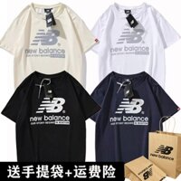 Mùa Hè NB Phản Quang Retro Áo Thun Cotton Nguyên Chất Nửa Tay Tươi Nam Nữ Hộp Đêm Mát Ngọt Ngào Rời Cặp Đôi Nửa Tay ins V8UI