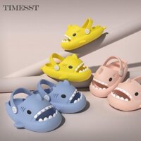 Mùa Hè Nhà Nữ Cá Mập Dép Chống Trượt EVA Màu Trơn Ngoài Trời Thoáng Mát Trong Nhà Hộ Gia Đình Ngộ nghĩnh Giày