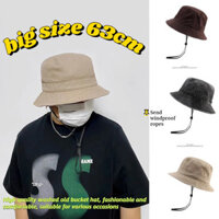 Mùa Hè Nóng Kích Thước Lớn 63cm Giải Trí Xô Mũ Dành Cho Nam Nữ Cotton Nguyên Chất Hợp Thời Trang Đi Biển Hàn Quốc Câu Cá Ngoài Trời Kỳ Nghỉ Sun Bố Mẹ Mũ Phụ Kiện Thời Trang