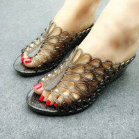 Mùa Hè Nữ Nhà Trong Nhà Ngoài Trời Mặc Phổ Biến Tất Cả Trận Đấu Nêm Gót Pha Lê Giày Nhựa Tích Hợp Dép Dép Dép Cao Cấp Nữ CC20250403