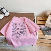 Mùa hè Phong cách mới bé trai màu hồng ~ Áo thun ngắn tay