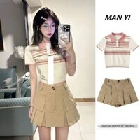 Mùa Hè Phong Cách Muối Vui Tươi Sống Động Trẻ Trung Nổi Tiếng Trên Mạng Sữa Đường Phố Áo Phong Cách Đại Học