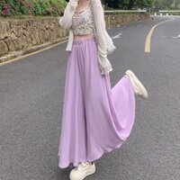 Mùa Hè Rời Thoáng Mát Thoáng Mát Chống Nắng Quần Ống Rộng Nữ Nhỏ 145 Cao Cấp Băng Lụa Mỏng Phong Cách Thẳng Thường Ngày Quần Váy 150