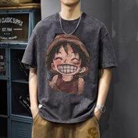 Mùa Hè Tay Ngắn Hip-Hop Mỹ Rời Nửa Tay Cổ Tròn Hợp Thời Trang Thoáng Mát Vintage Cặp Đôi Áo Thun High Street