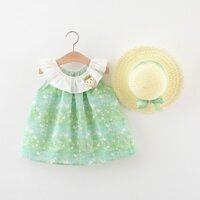 Mùa Hè Trẻ Em Mới Đầm Hoạt Hình Cổ Búp Bê Bé Gái Đầm Công Chúa Đầm Dự Tiệc