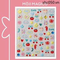 Mùa Hoa Nhài Hoạt Hình Vẽ Tay Graffiti Yếu Tố Dễ Thương Thạch Keo Dán Làm Móng Tay Chống Thấm Nước Dán Móng Tay Phụ Kiện Trang Trí M959