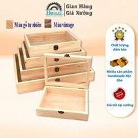 Mua Hộp Gỗ Cao Cấp Nắp Mica Có Khóa Hình Chữ Nhật 4cm (HAMET_HGTNMK) Chính Hãng Giá Tốt