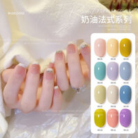 [Mua Ít Nhất 2 Miếng] Kem Sơn Móng Tay Pháp Keo 12 Màu Macaron Candy Color Set Keo Màu