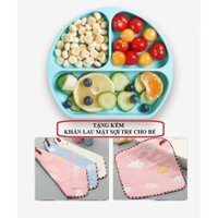 (MUA KHAY TẶNG KHĂN CHO BÉ ) Khay ăn dặm chống trượt silicon cao cấp cho bé 2020